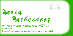 maria matheidesz business card